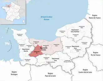 Location within the region Normandy