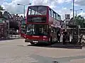 Transdev London Plaxton President bodied Volvo B7TL at Golders Green station in August 2008