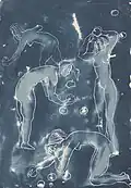 "Moon Apples", 1971, 27×19, paper, ink, whitewash, gouache
