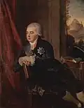 1801 portrait of Prince Alexej Kurakin, governor of Ukraine. Oil on wood. Hermitage Museum, St. Petersburg.