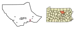 Location of Muncy in Lycoming County, Pennsylvania