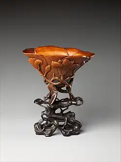 Cup; early 17th century; rhinoceros horn; height: 10.2&nbsp;cm; Metropolitan Museum of Art