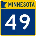 Trunk Highway 49 marker