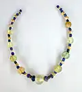 Glass bead necklace, Amlash, Iran, 10th - 8th century - JC (?), Ramat-Abad excavations. Royal Museums of Art and History, Decorative Arts section, Parc du Cinquantenaire, Brussels.