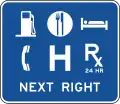 D9-18b General services (up to 6 symbols) with action message
