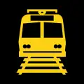 W10-7 Light rail transit approaching sign (Activated, blank-out)