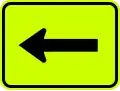 W16-5p (I) Supplemental arrow to the left (plaque)
