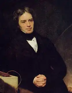 Half-length portrait oil painting of a man in a dark suit