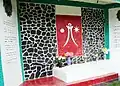 The banner on the grave of Sisingamangaraja XII in Balige
