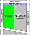 Map showing location of Sackville Gardens