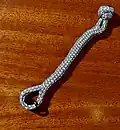 Dyneema soft shackle open, eye opened using the ring