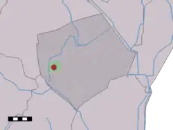 The village (dark red) and the statistical district (light green) of Eesergroen in the municipality of Borger-Odoorn.