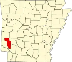 Map of Arkansas highlighting Howard County