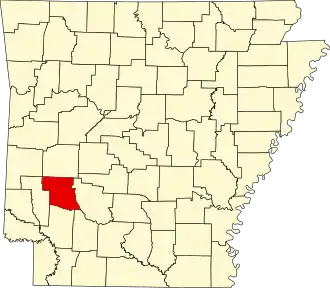 Map of Arkansas highlighting Pike County