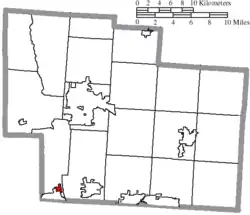 Location of Shawnee Hills in Delaware County