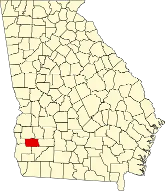 Map of Georgia highlighting Calhoun County