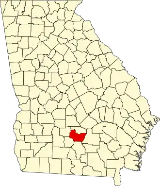 Map of Georgia highlighting Irwin County
