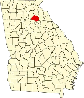 Map of Georgia highlighting Jackson County