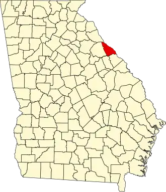 Map of Georgia highlighting Lincoln County