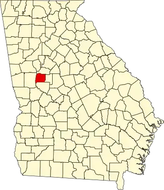 Map of Georgia highlighting Pike County