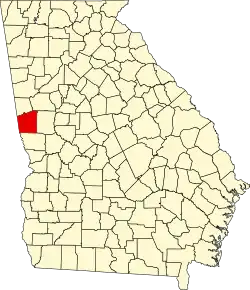 Map of Georgia highlighting Troup County