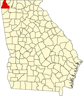Map of Georgia highlighting Walker County