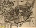 Map of Goes, Zeeland, showing the location of the Van Watervliet manor house