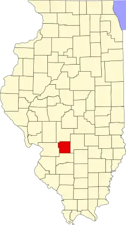 Map of Illinois highlighting Bond County