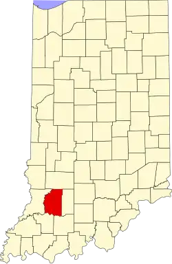 Map of Indiana highlighting Daviess County
