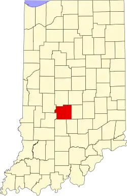 Map of Indiana highlighting Morgan County