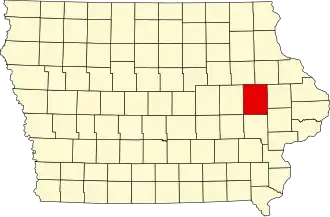 Map of Iowa highlighting Linn County