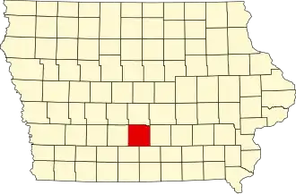 Map of Iowa highlighting Warren County