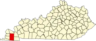 Map of Kentucky highlighting Graves County