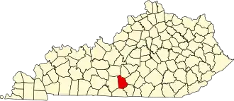 Map of Kentucky highlighting Metcalfe County