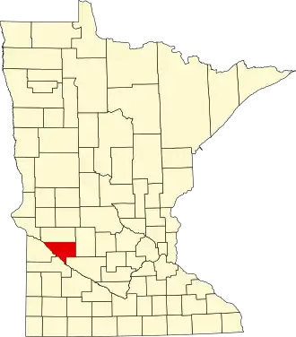 Map of Minnesota highlighting Chippewa County