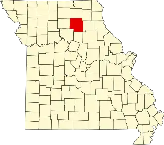 Map of Missouri highlighting Macon County