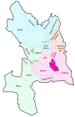 Location within Košice