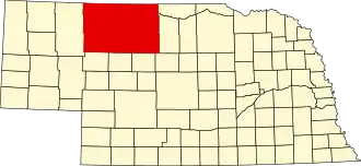 Map of Nebraska highlighting Cherry County