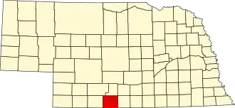 Map of Nebraska highlighting Furnas County