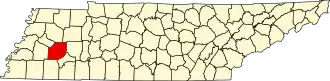 Map of Tennessee highlighting Madison County