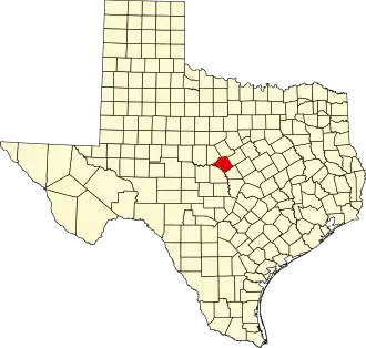 State map highlighting Mills County
