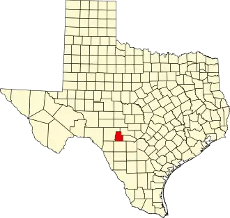 State map highlighting Real County