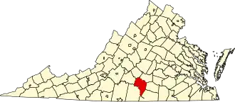 Map of Virginia highlighting Charlotte County