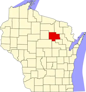 Map of Wisconsin highlighting Langlade County