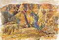 Marek Yanai, Qumran, Watercolor on paper, 1993