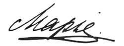 Grand Duchess Maria Nikolaevna's signature