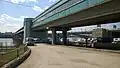 Marshrutka ending station under Novosibirsk Metro Bridge