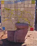 A mosaic map of Mayfield located on the corner of Hanbury Street and Maitland Road