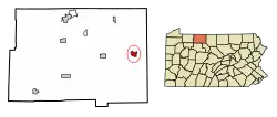 Location of Port Allegany in McKean County, Pennsylvania.