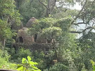 Meditation chambers at the old Maharishi Mahesh Yogi Ashram, now in ruins, Muni Ki Reti.